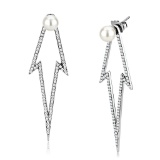 6mm White Pearl Topaz Dangle Post Earrings