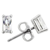 Baguette .60ct White Sapphire Stud Earrings
