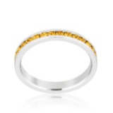 Elegant Round Cut 0.35ct Citrine Eternity Band