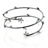 Trendy .58ct White Sapphire Flower Vine Arm Loop