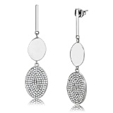 Stylish .59ct White Topaz Double Oval Earrings
