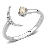 Cute .16ct Champagne Sapphire Star & Crescent Ring