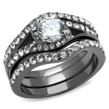 Dazzling 1.62ct White Sapphire Trio Ring Set