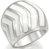 Bold Brass White Epoxy Chevron Ring