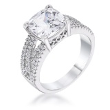 Cushion Cut 3.00ct White Sapphire Criss-cross Ring