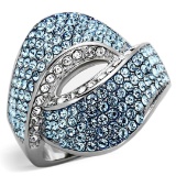 Round .20ct Sea Blue Aquamarine Interweave Ring