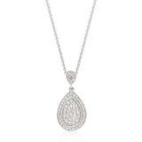 Elegant Round .02ct White Topaz Teardrop Necklace