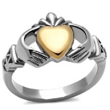 Two-tone Rose Gold Pl Claddagh Ring