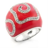 Stylish .18ct White Sapphire Rose Fashion Ring