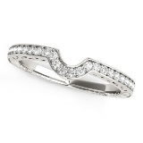 14k White Gold Round .12ct Diamond Wedding Band