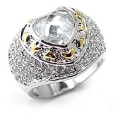 Heart 2.41ct White Sapphire Two Tone Ring