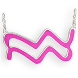Aquarius Zodiac Pink Epoxy Pendant Necklace