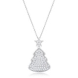 Round 5.75ct White Topaz Christmas Tree Necklace