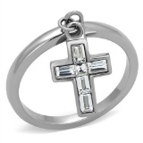 Precious .34ct White Sapphire Hanging Cross Ring