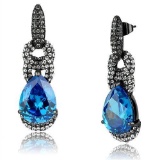 Pear 18.48ct Sea Blue & White Topaz Earrings