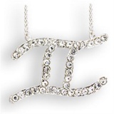 Classy .10ct White Sapphire Gemini Zodiac Necklace