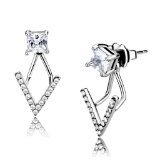 Princess .40ct White Sapphire Arrow Post Earrings