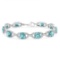 Gorgeous 1.90ct Blue Topaz & Diamond Link Bracelet