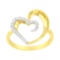 14k Gold .10ct Diamond Open Heart-shaped Ring