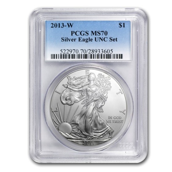 2013-w Burnished American Silver Eagle Ms-70 Pcgs