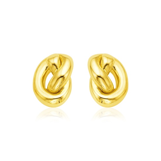 14k Gold Polished Knot Earrings