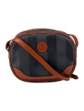 Fendi Vintage Blue Pequin Patt Zip Crossbody Bag