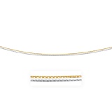 14k Two-tone Double Strand Cable Pendant Chain