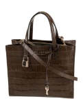 Marc Jacobs Brown Embossed Leather Top Hdl Bag