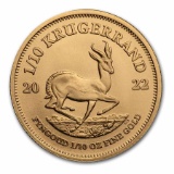 2022 South Africa 1/10 Oz Gold Krugerrand Bu