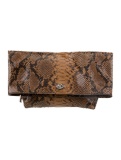Michael Kors Collection Silver-tone Hdw Zip Clutch