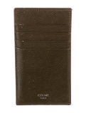 Celine Brown Leather Brass Hdw Card Holder