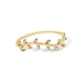10k Gold .06ct Diamond Accent Branch Leaf Ring