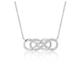 14k White Gold Round.16ct Diamond Double Necklace