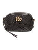Gucci Black Leather Chain-link Zip Crossbody Bag