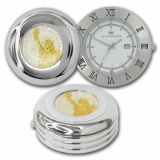Statue Of Liberty $1 Gilded Desk Clock Paperweight