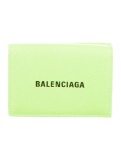 Balenciaga Green Leather Silver-tone Bifold Wallet