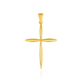 14k Gold Rounded & Pointed Cross Pendant