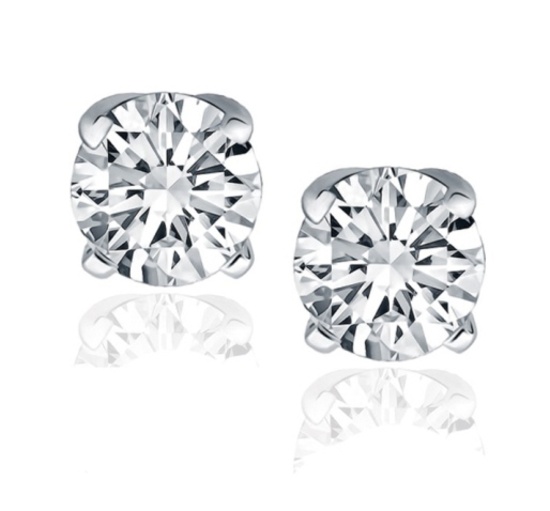 14k White Gold .46ct Diamond Stud Earrings