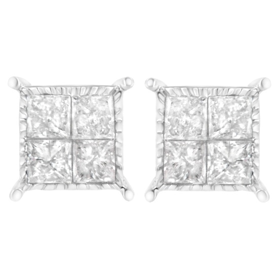 Dazzling .75ct Diamond Composite Earrings