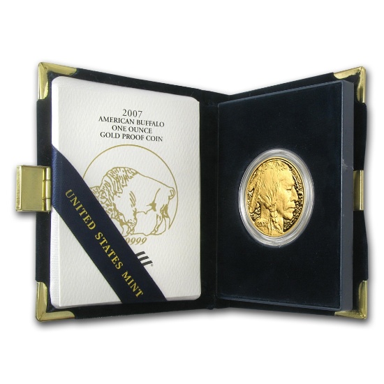 2007-w 1 Oz Proof Gold Buffalo (w/ Box & Coa)