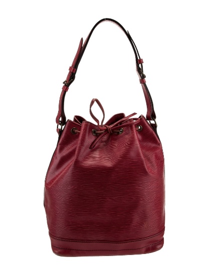 Louis Vuitton Noe Red Epi Leather Mono Bucket Bag