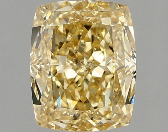 Fancy Yellow Cushion Cut 1.59ct Vvs2 Lab Diamond