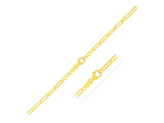14k Gold Paperclip Chain Necklace 24"