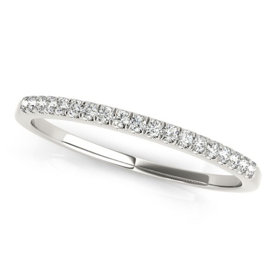 14k Wgold .12ct Diamond Scallop Pave Wedding Ring