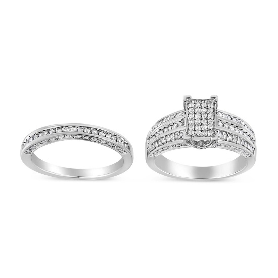 Sparkling .75ct Diamond Bridal Ring Set