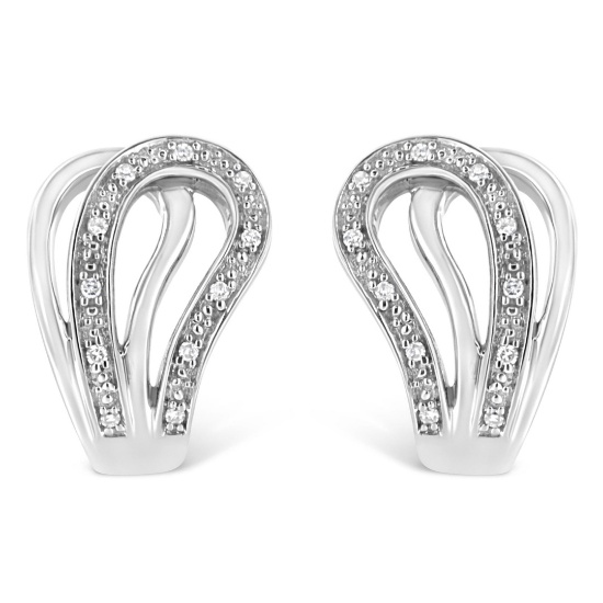 Lustrous .11ct Diamond Accent Horseshoe Earrings