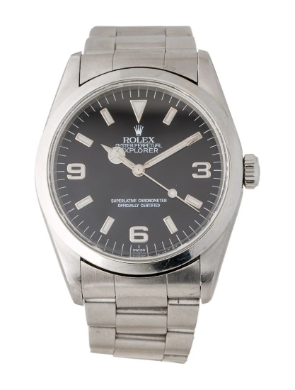 Rolex Explorer Ss Black Dial Auto Men's 36mm