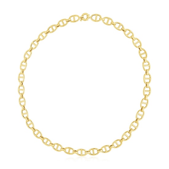 14k Gold High Polish Mariner Link Chain
