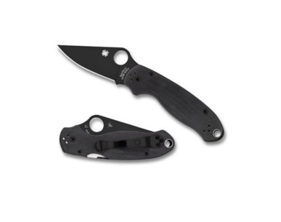 Spyderco Black/black G10 Plain Para 3 Knife
