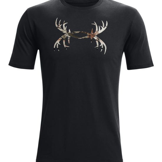 Under Armour Large Men's Antler Logo T Shirt Black